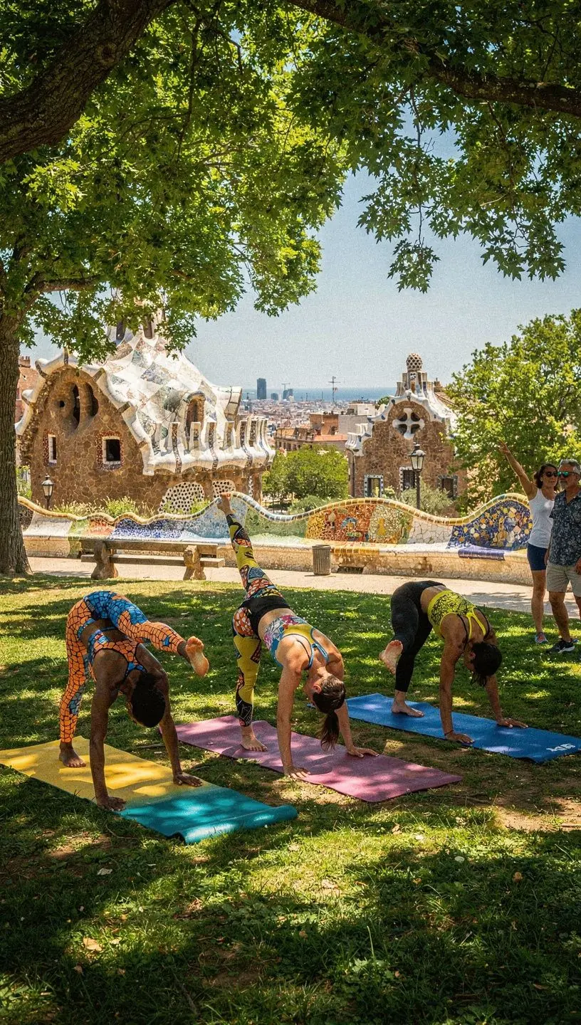 Practicante de yoga realizando una asana avanzada en un entorno luminoso y sereno.